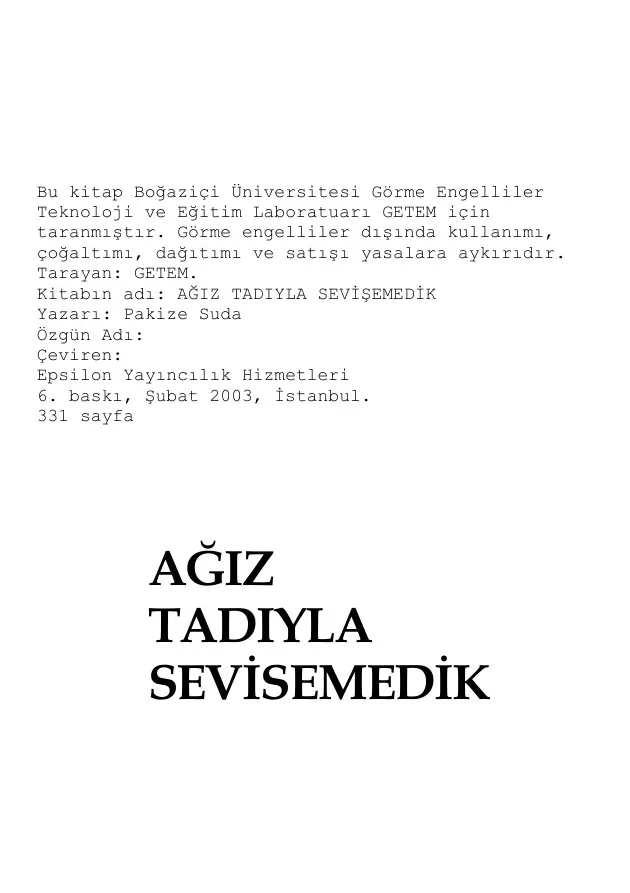 AgizTadiylaSevisemedik PDF – Pakize Suda