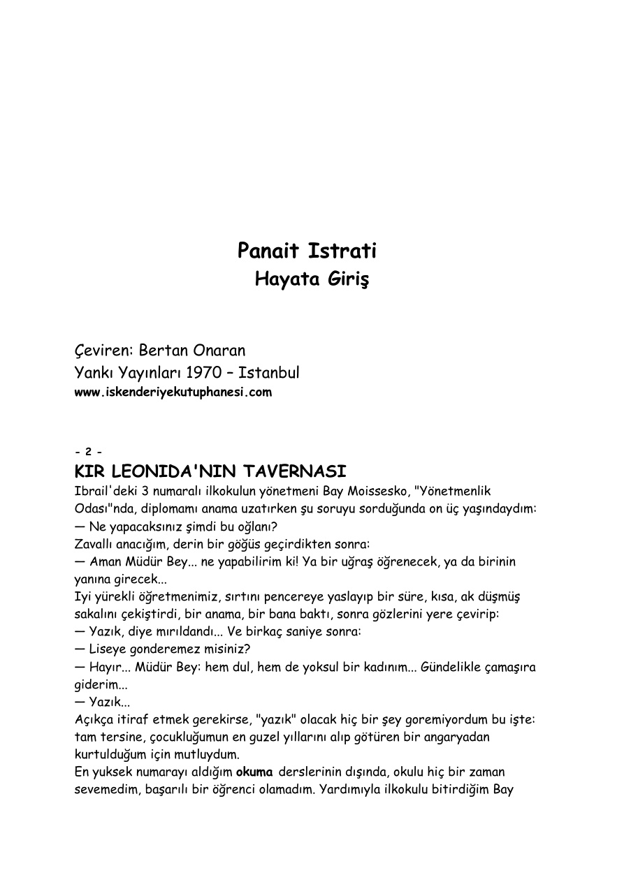 Hayata Giris PDF – Panait İstrati