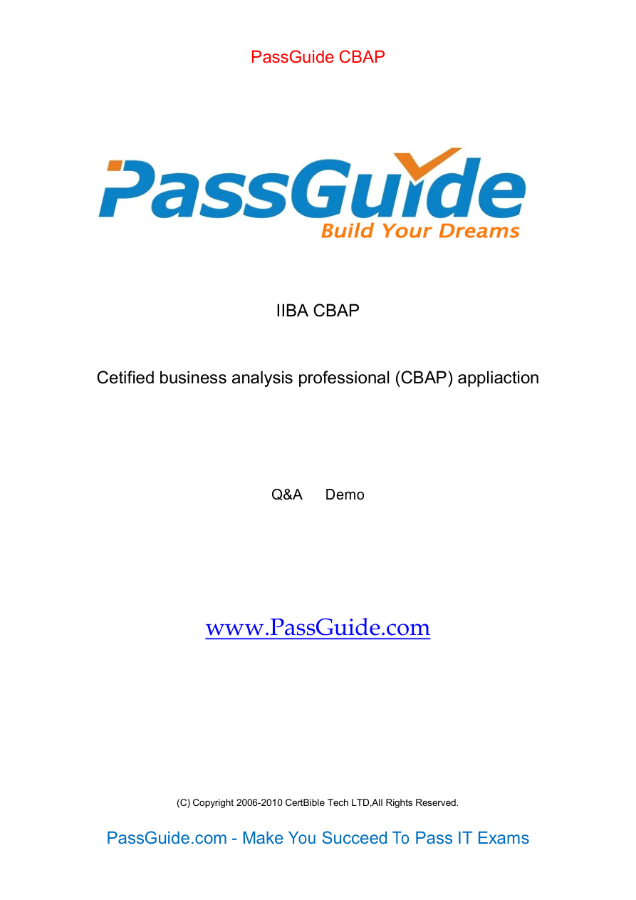 CBAP Sample Questions Guide PDF – Unknown