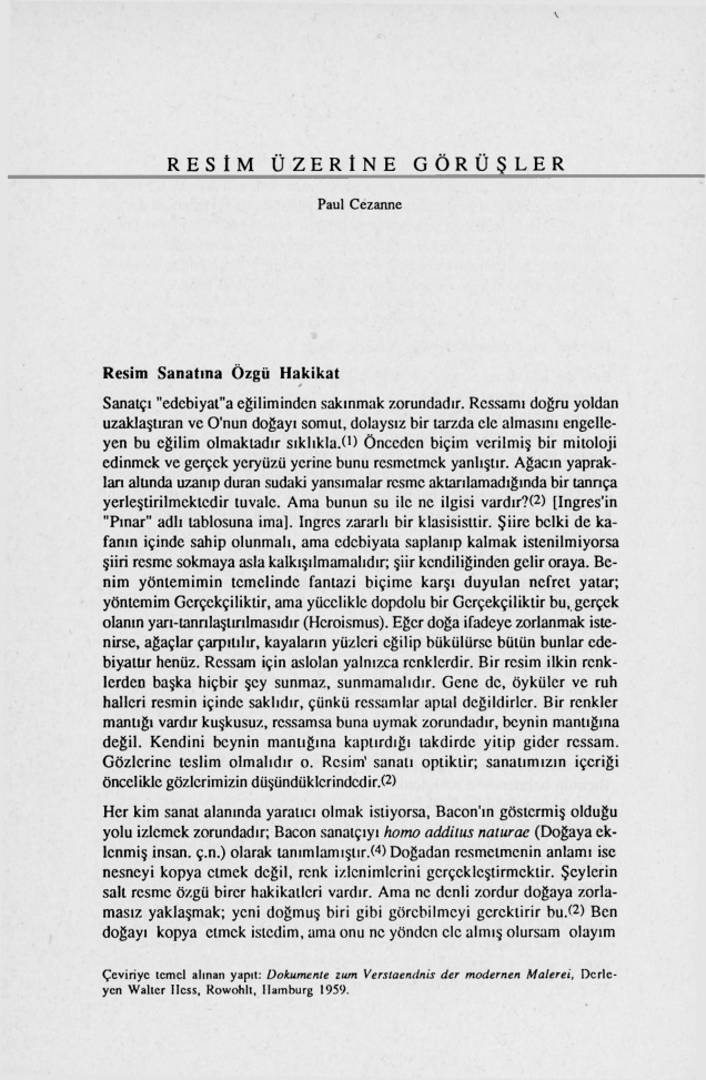 Resim Üzerine Görüşler PDF – Paul Cézanne