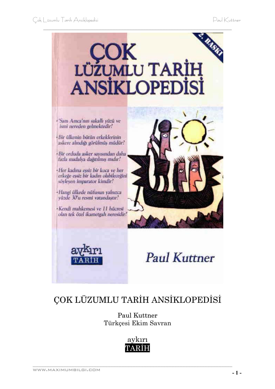 Çok Lüzumlu Tarih Ansiklopedisi PDF – Paul Kuttner