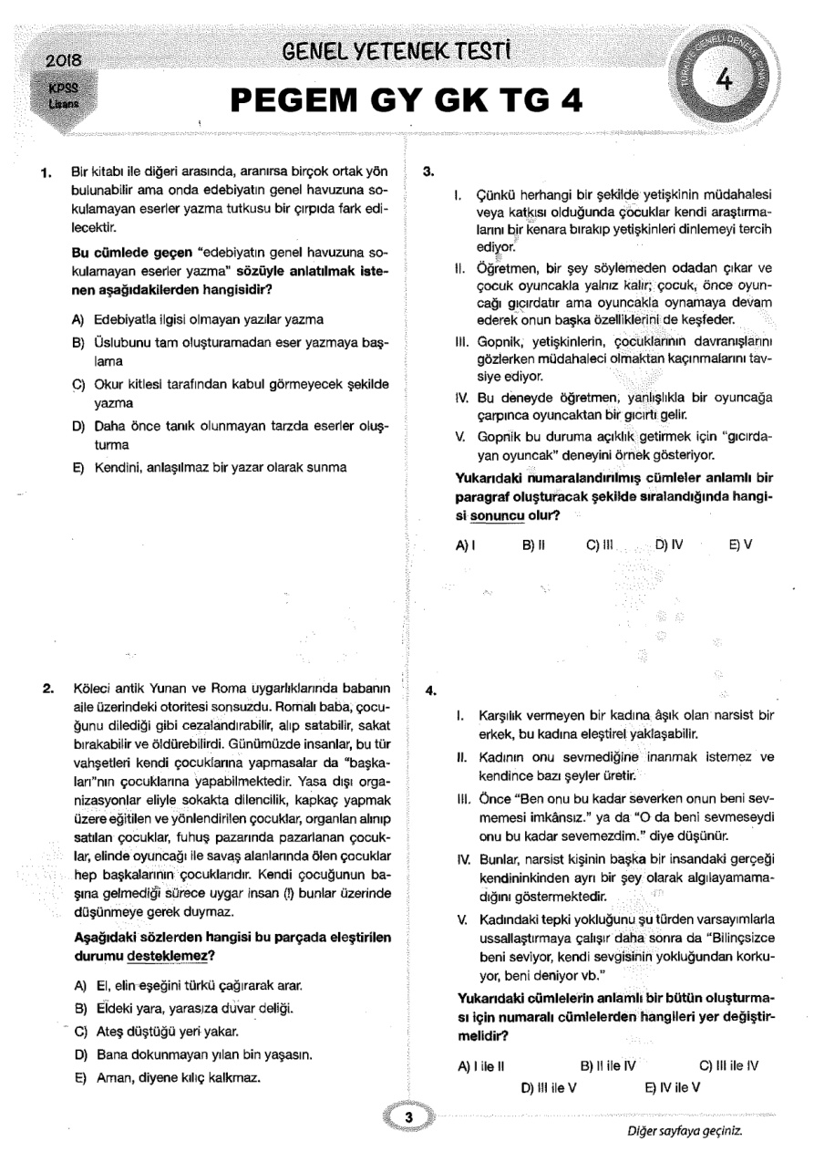 Pegem 2018 Tg4 GyGk PDF – Kolektif / Pegem