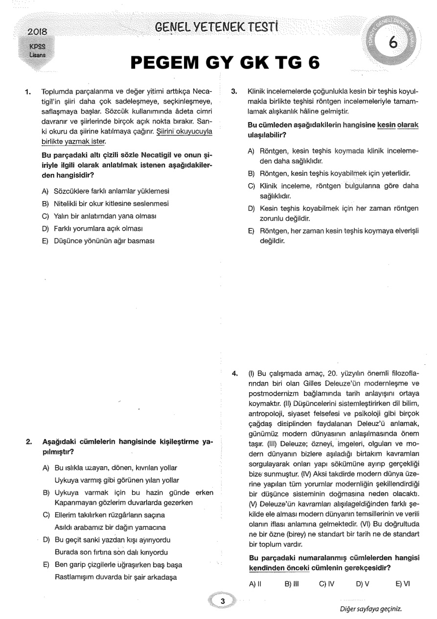 Pegem 2018 Tg6 GyGk PDF – Kolektif / Pegem