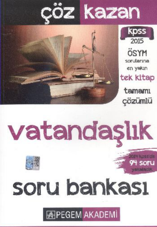 Pegem-Vatandaşlık Soru Bankası-2015 PDF – Kolektif / Pegem