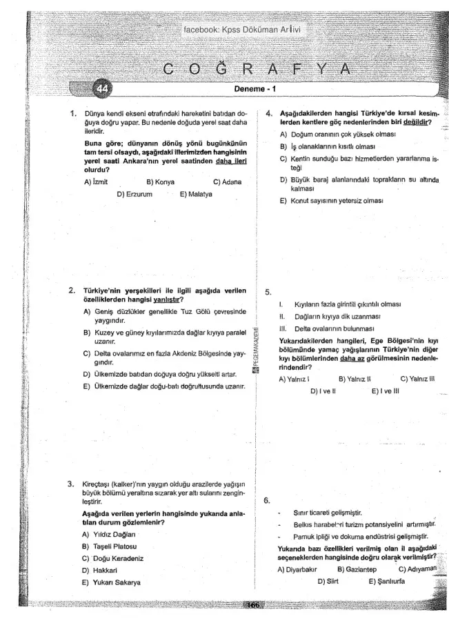 Pegem 15 Çözümlü Coğrafya Denemesi PDF – Kolektif / Pegem