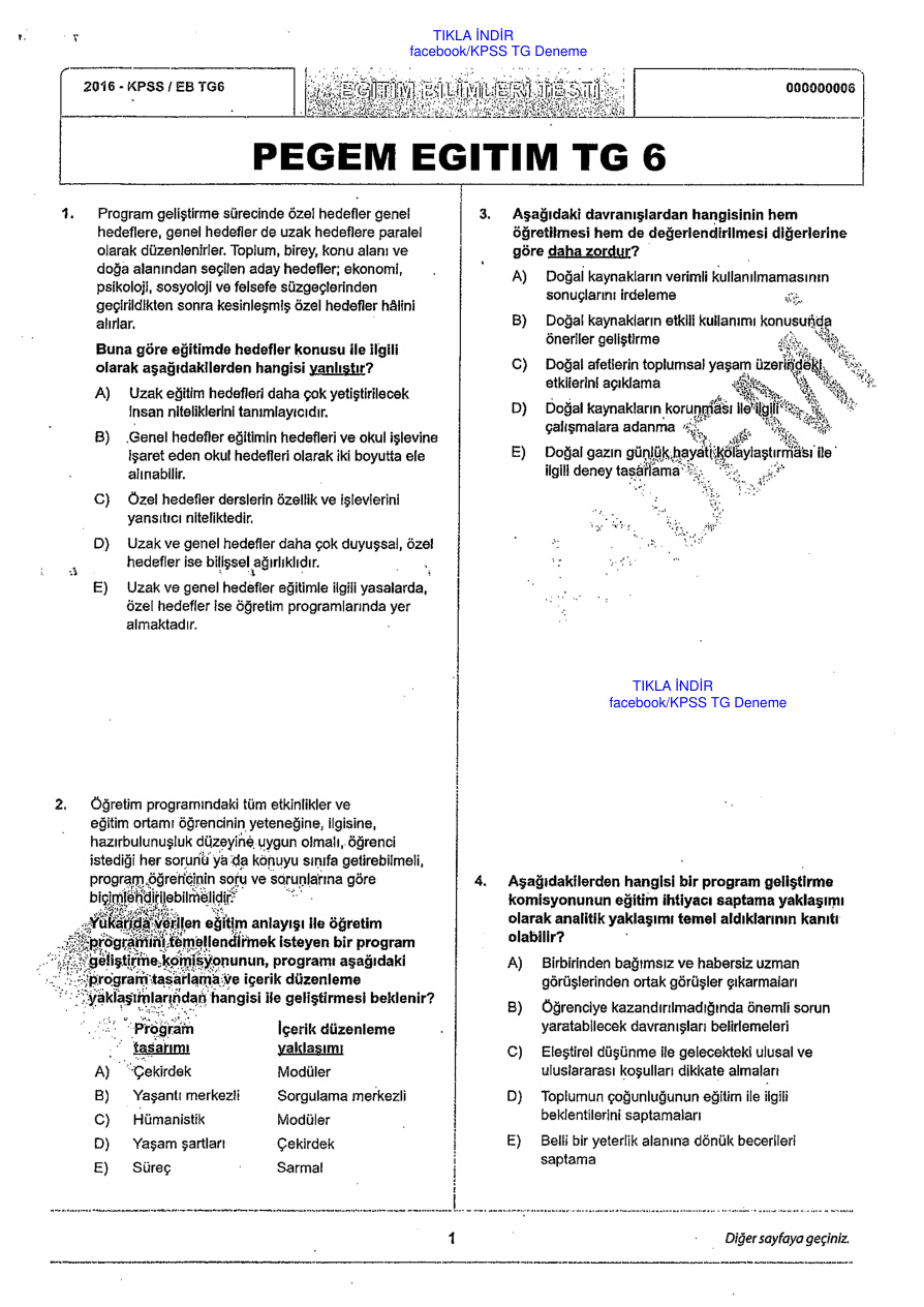 Pegem 2016 Tg6 Egitim PDF – Kolektif / Pegem