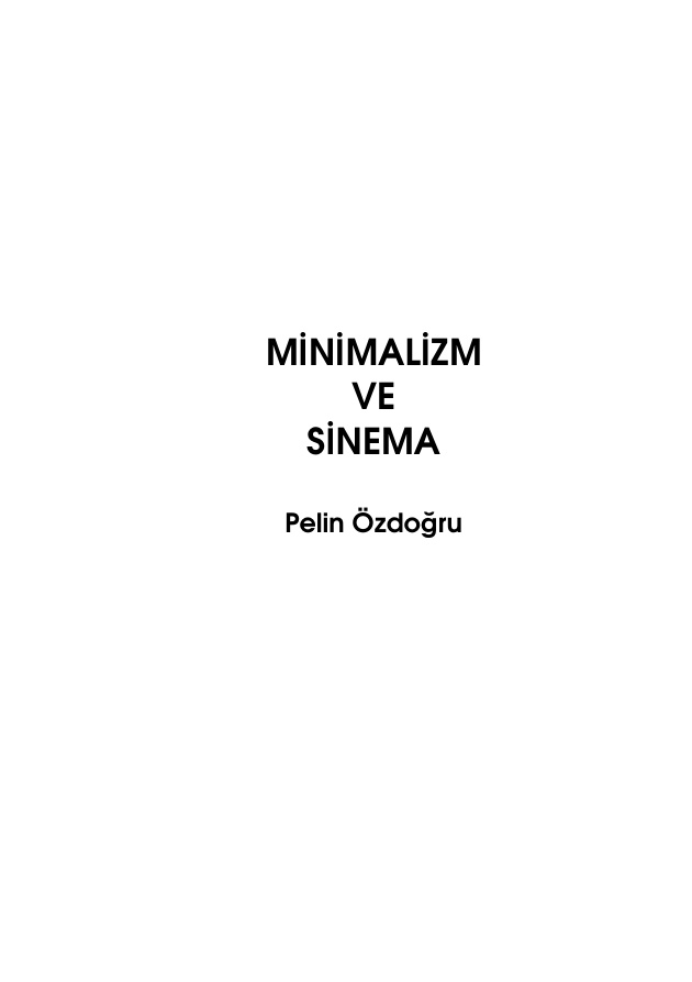 Minimalizm ve Sinema PDF – Pelin Özdoğru