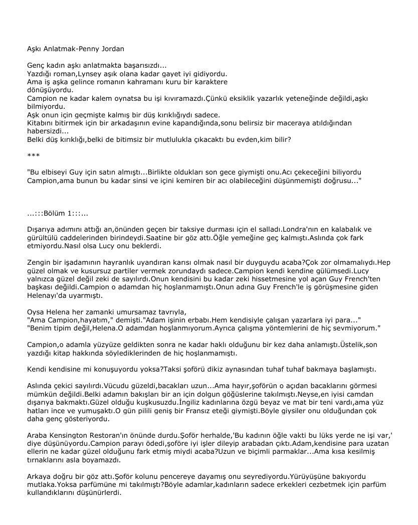 Aski Anlatmak PDF – Penny Jordan