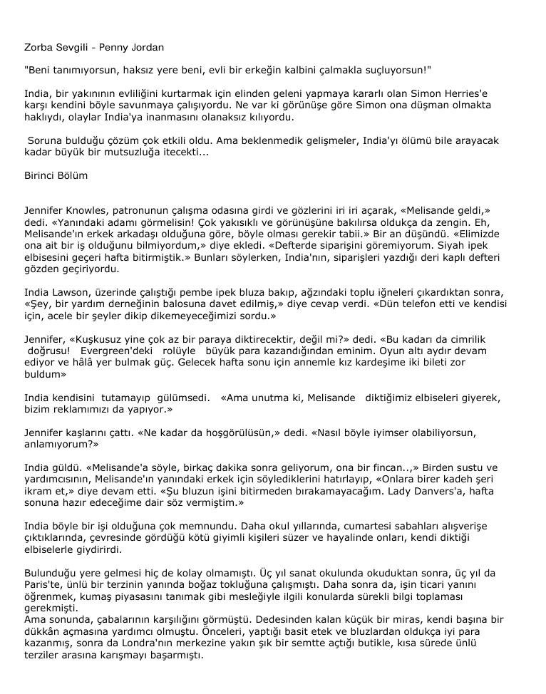 Zorba Sevgili PDF – Penny Jordan