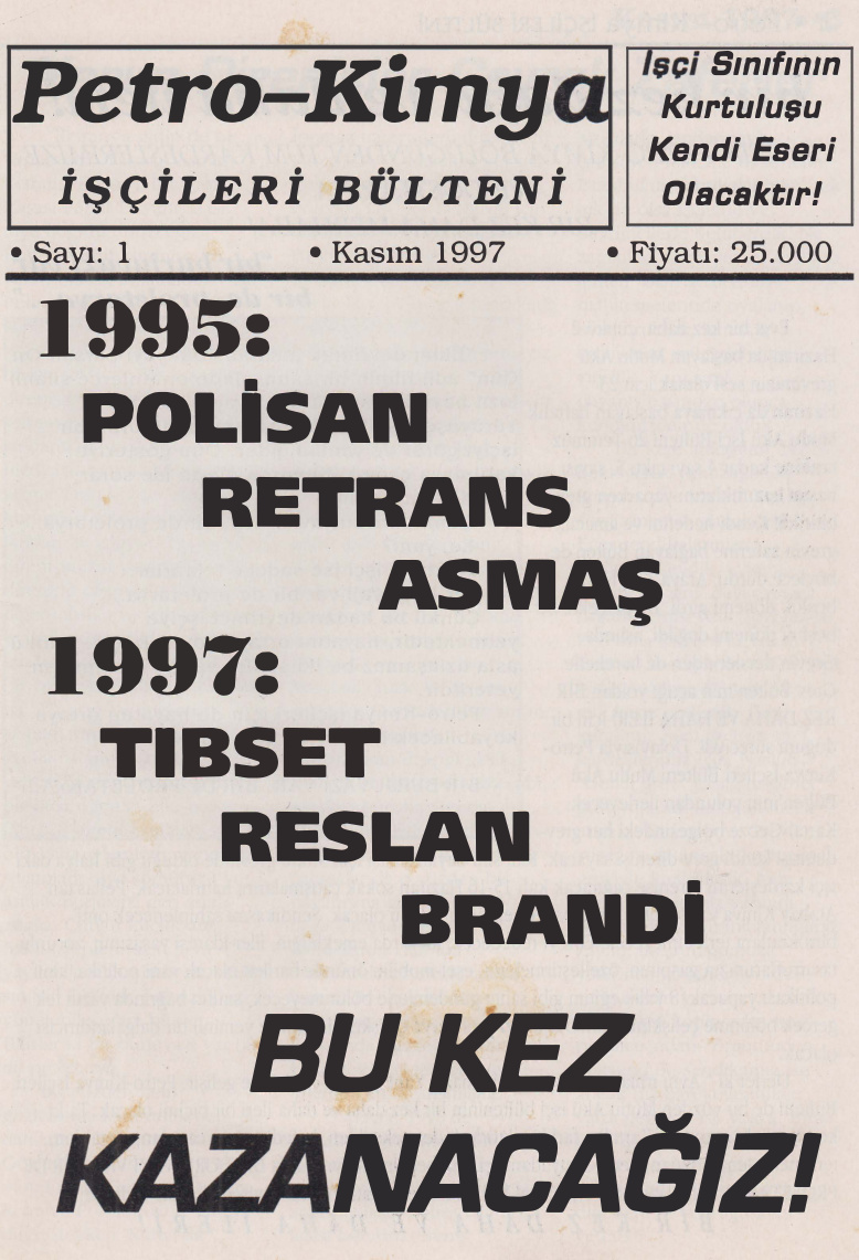 Petro-Kimya İşçileri Bülteni Sayı 01 Kasım 1997 PDF – Kolektif