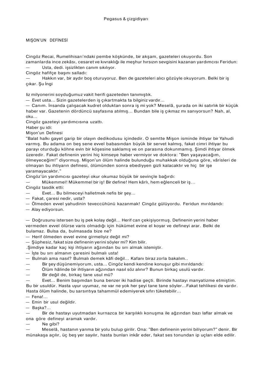 Cingoz Recai – Mison-un Definesi PDF – Peyami Safa (Server Bedi)