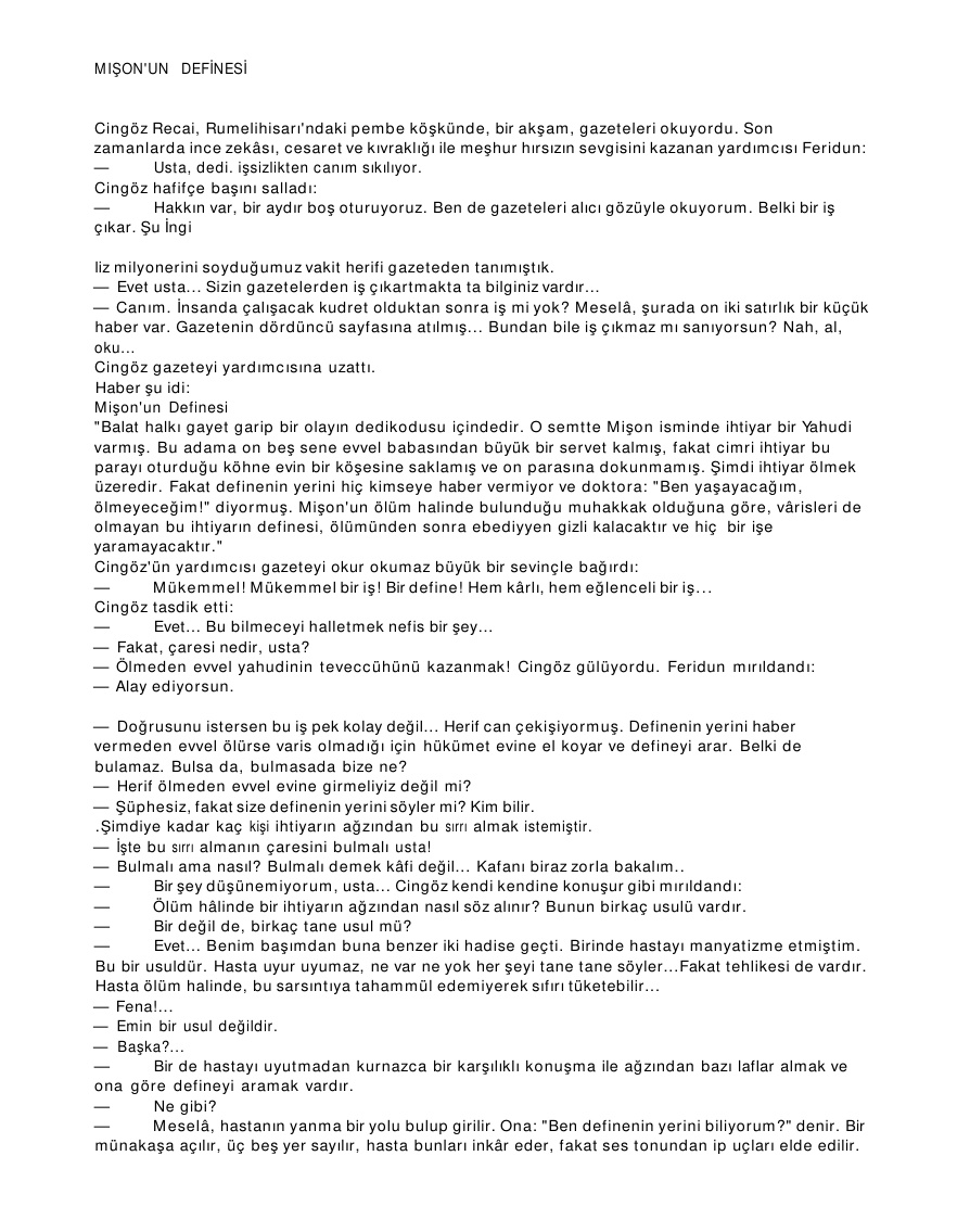 Mison’un Definesi PDF – Peyami Safa (Server Bedi)