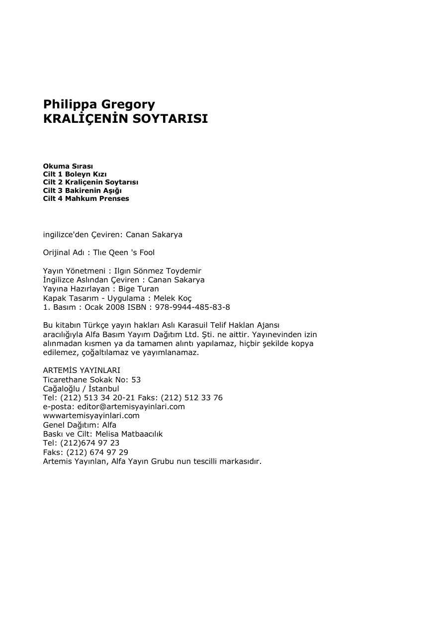 Kraliçenin Soytarısı (Cilt 2) PDF - Philippa Gregory 12 Kraliçenin Soytarısı (Cilt 2) PDF – Philippa Gregory