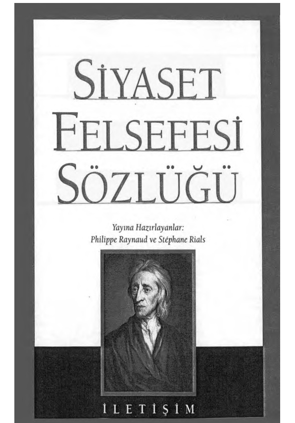 Siyaset Felsefesi Sözlüğü PDF – Philippe Raynaud & Stephane Rials