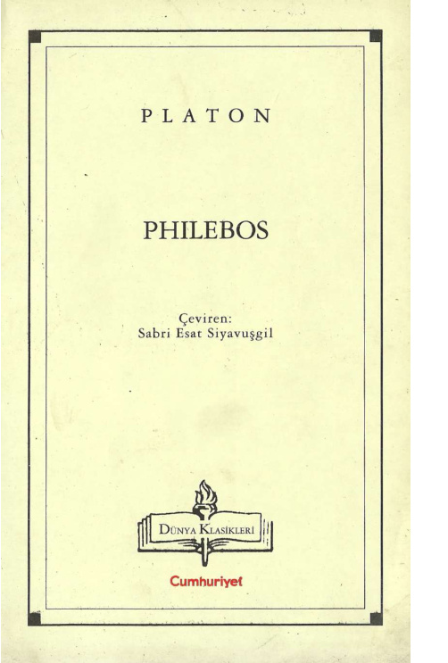 Philebos (ya da Haz Duygusu Üzerime) PDF – Platon