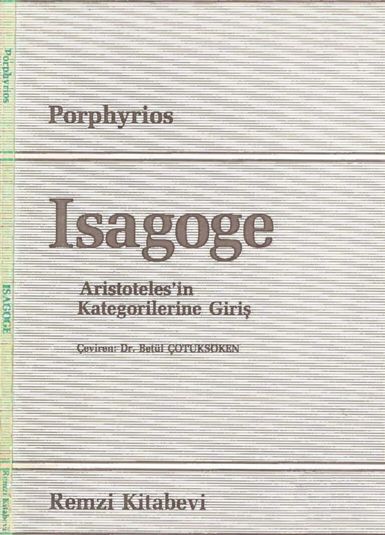 Porphyrios Isagoge Kitap Kapağı