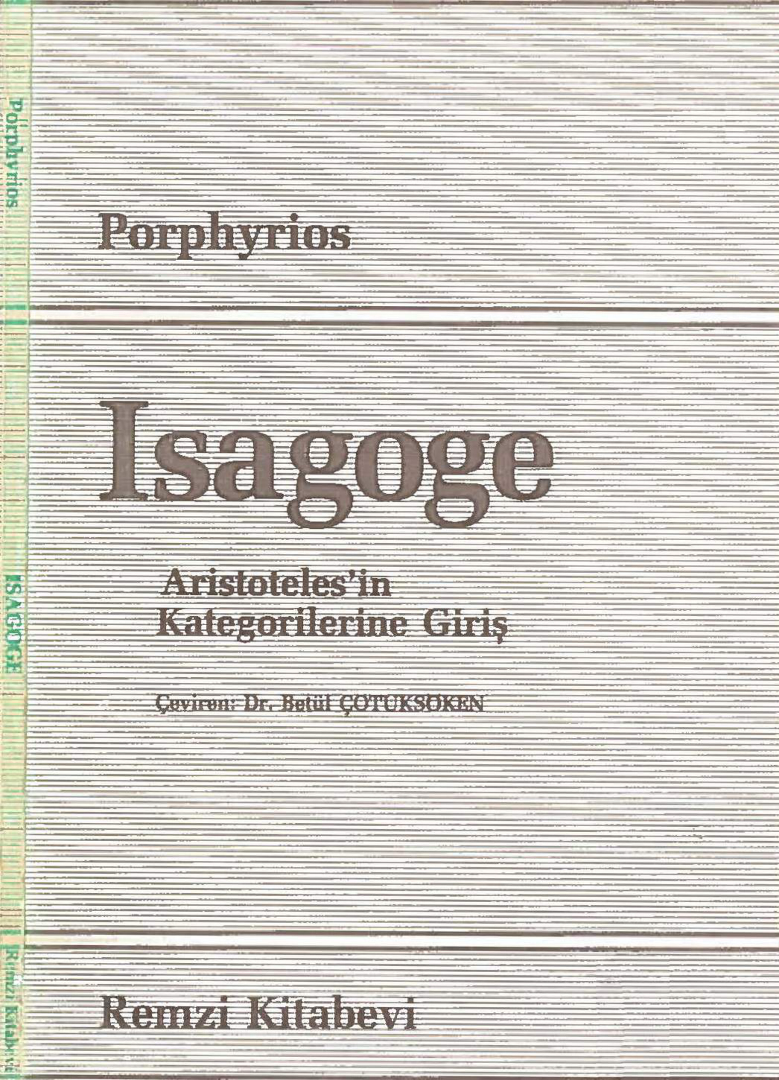 Isagoge (Aristoteles-in Kategorilerine Giriş) PDF – Porphyrios