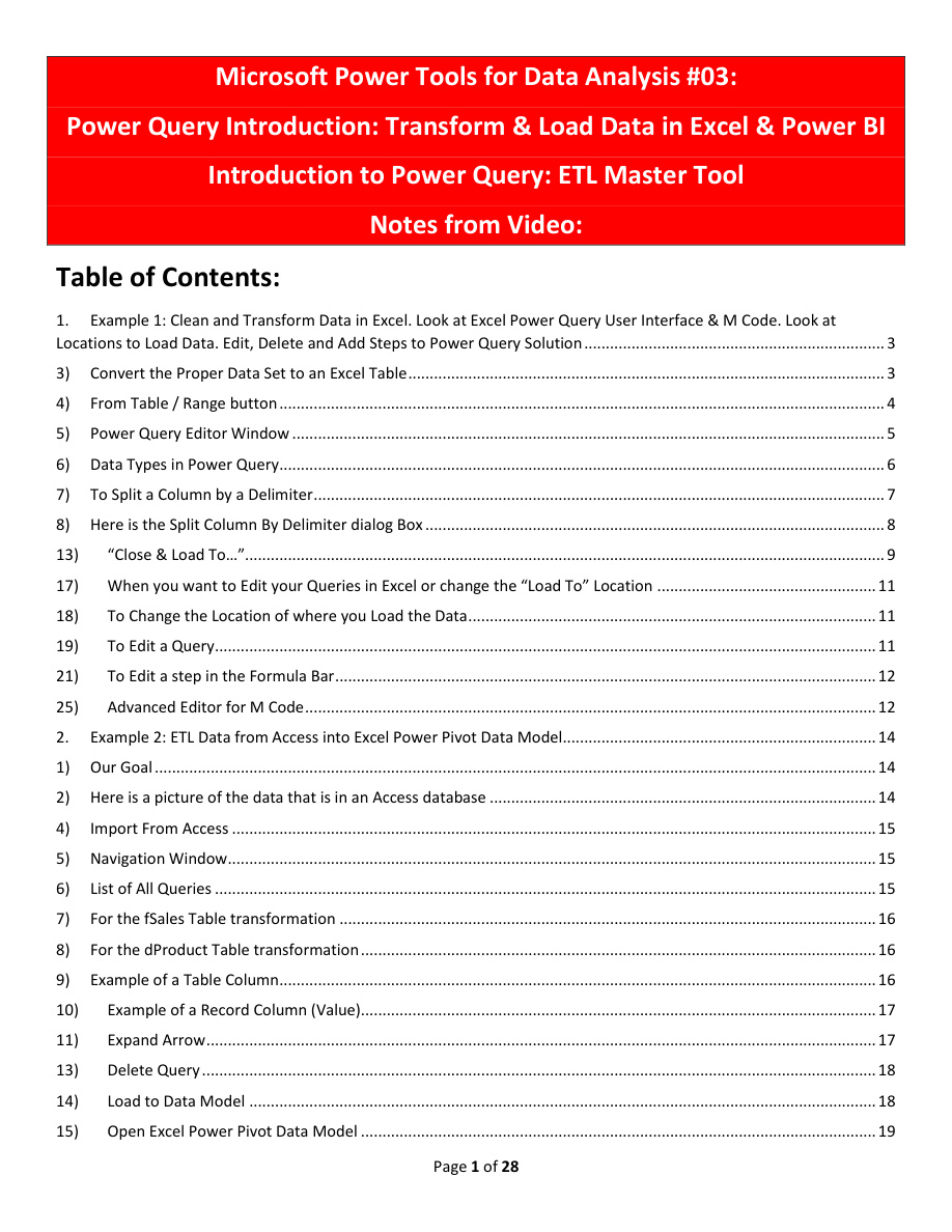 Power Query PDF – Unknown
