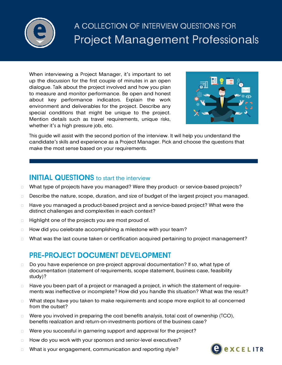 Project Management Interview Questions PDF – Unknown