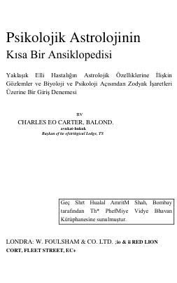 Psikolojik Astrolojinin Kısa Ansiklopedisi PDF – Kolektif / Astroloji