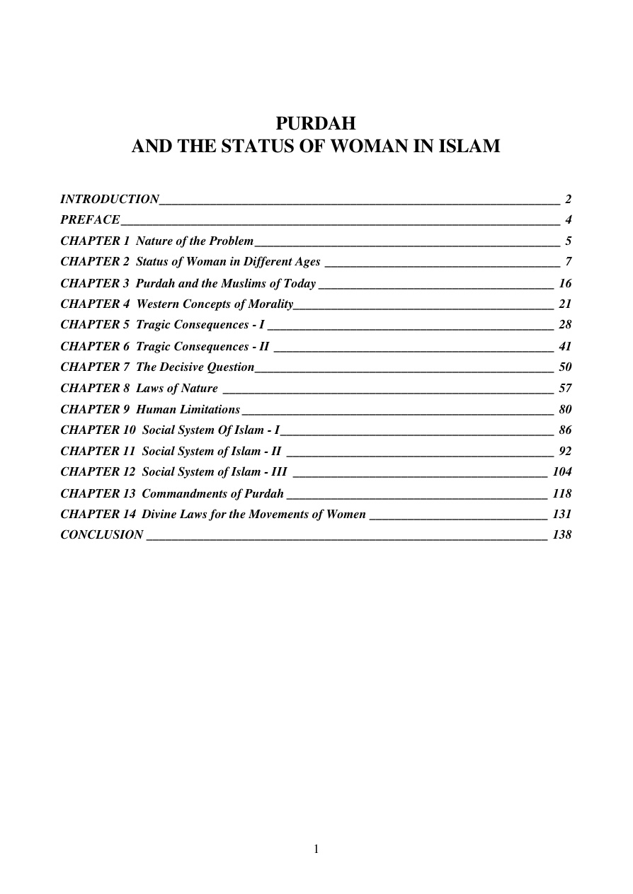 Purdah And The Status Of Women In Islam PDF – Sayyid Abul A’la Maududi