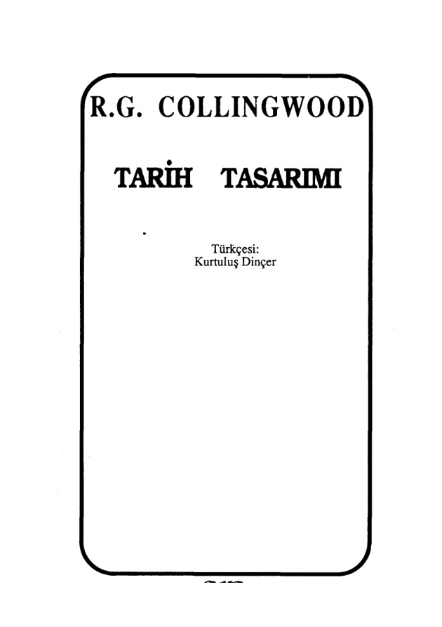 Tarih Tasarımı PDF – R. G. Collingwood