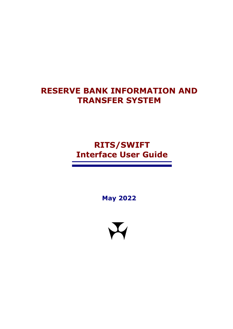 RITSWIFT Interface User Guide PDF – Unknown / SWIFT