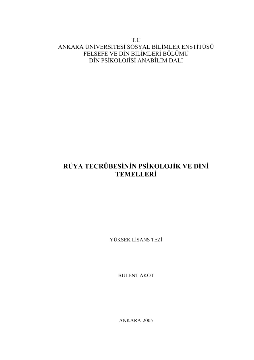 RÜYA TECRÜBESİNİN PSİKOLOJİK VE DİNİ TEMELLERİ PDF – Kolektif / Akademik