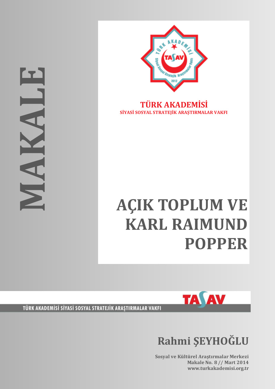 Açık Toplum ve Karl Popper PDF – Rahmi Şeyhoğlu