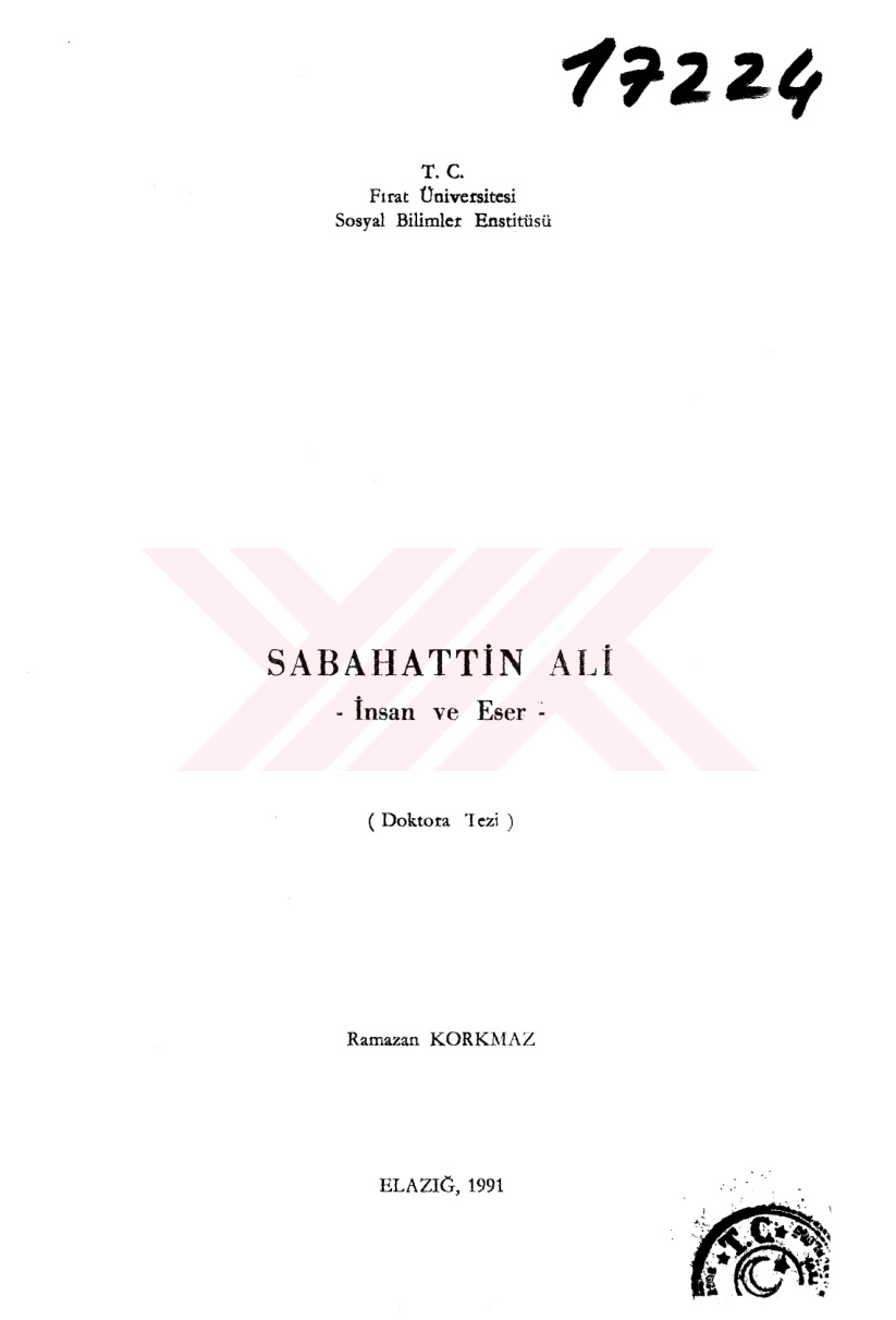 Sabahattin Ali İnsan ve Eser PDF – Ramazan Korkmaz