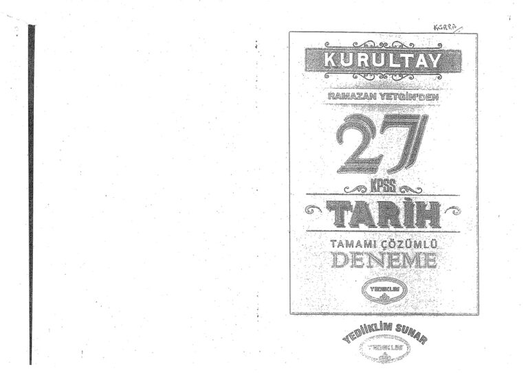 Ramazan Yetgin kurultay tarih deneme[1] Kitap Kapağı