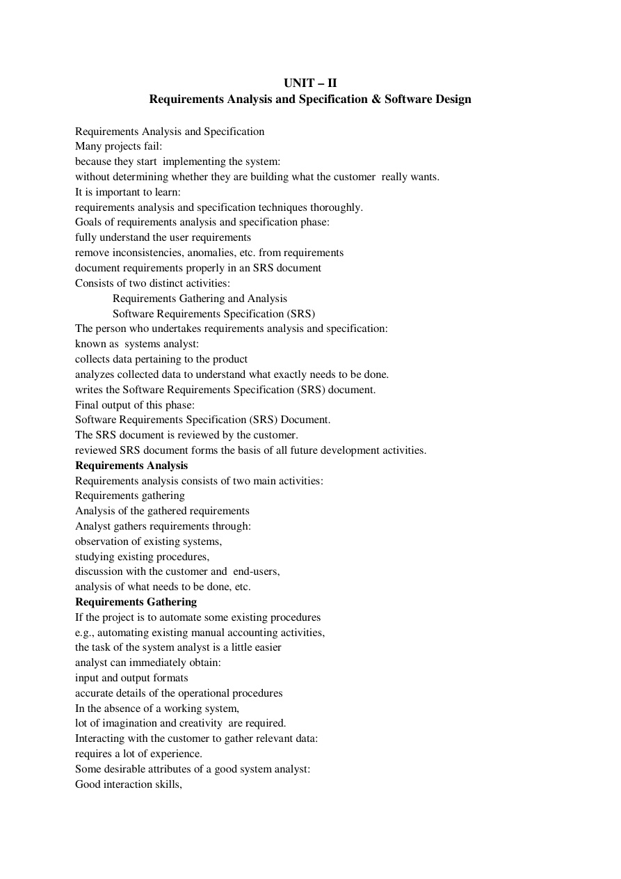 Requirement Analysis, Specification & Software Design PDF – Unknown