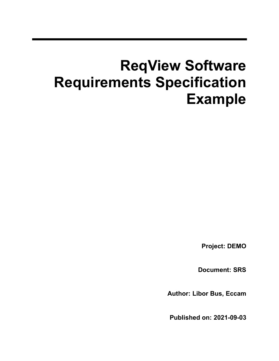 ReqView: Software Requirements Specification Example PDF – ReqView