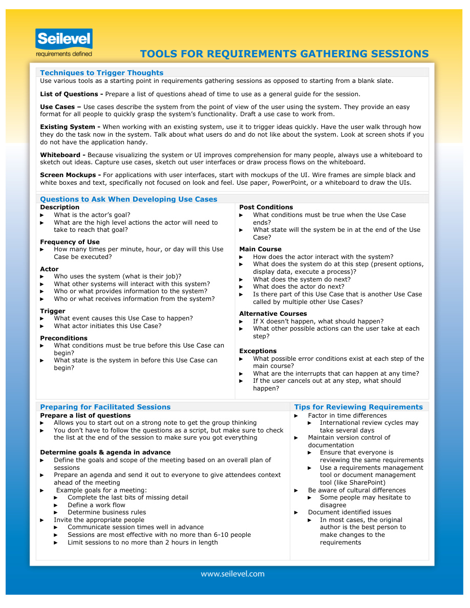 Requirements 101: Requirements Gathering PDF – Unknown