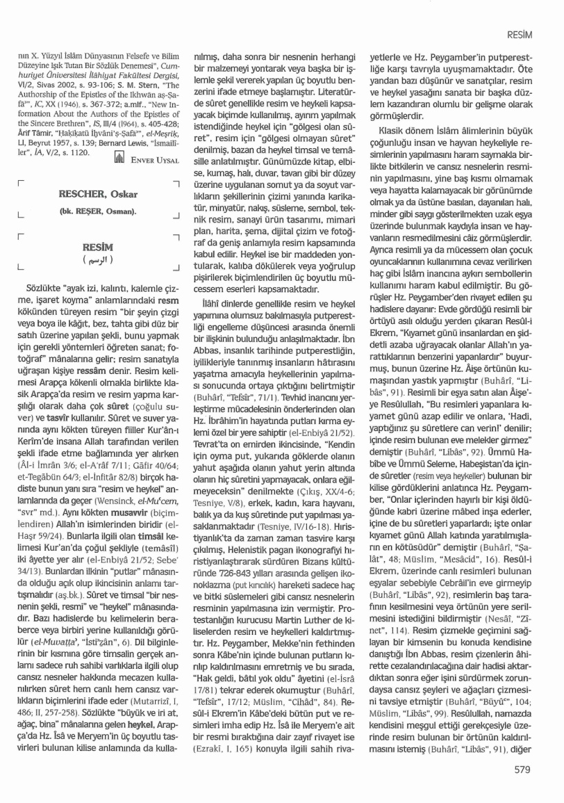Resim – Diyanet ansiklopetisi PDF – Kolektif / Diyanet