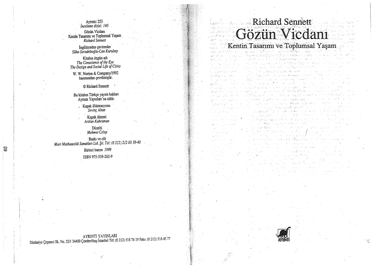 Gözün Vicdanı PDF – Richard Sennett