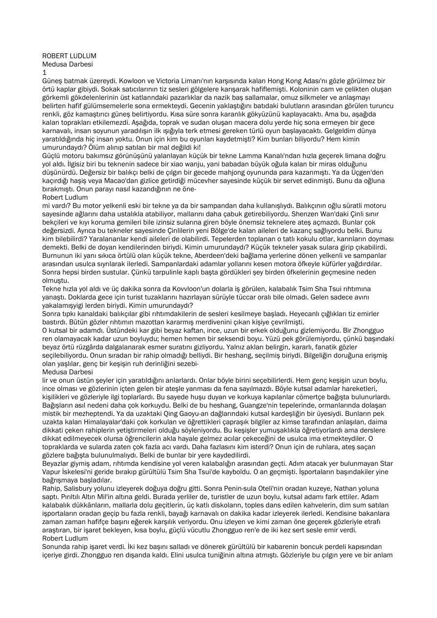 Medusa Darbesi PDF – Robert Ludlum