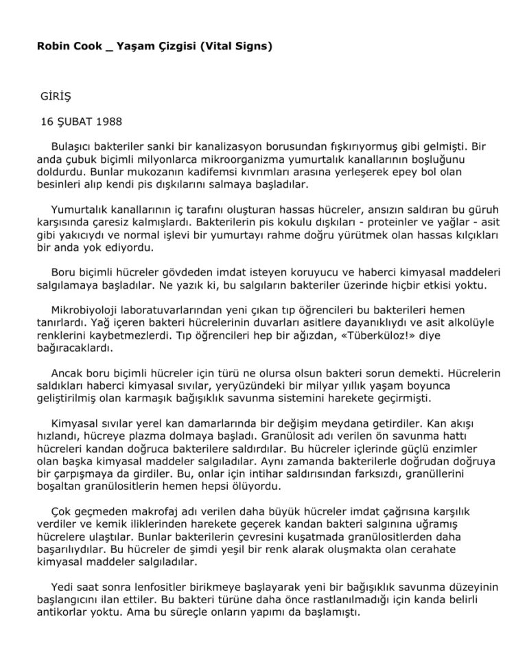 Robin Cook Yaşam Çizgisi Kitap Kapağı