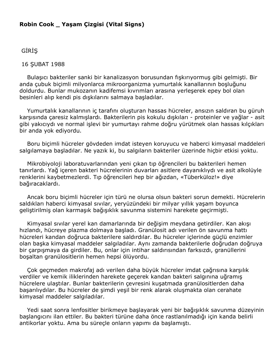 Yaşam Çizgisi PDF – Robin Cook