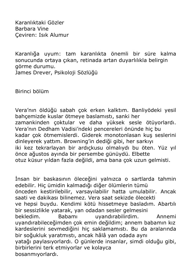 Karanlıktaki Gözler PDF – Ruth Rendell