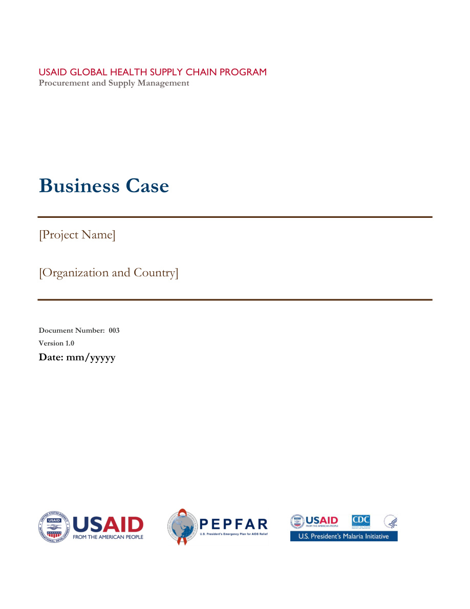 SDLC Business Case Template PDF – Unknown