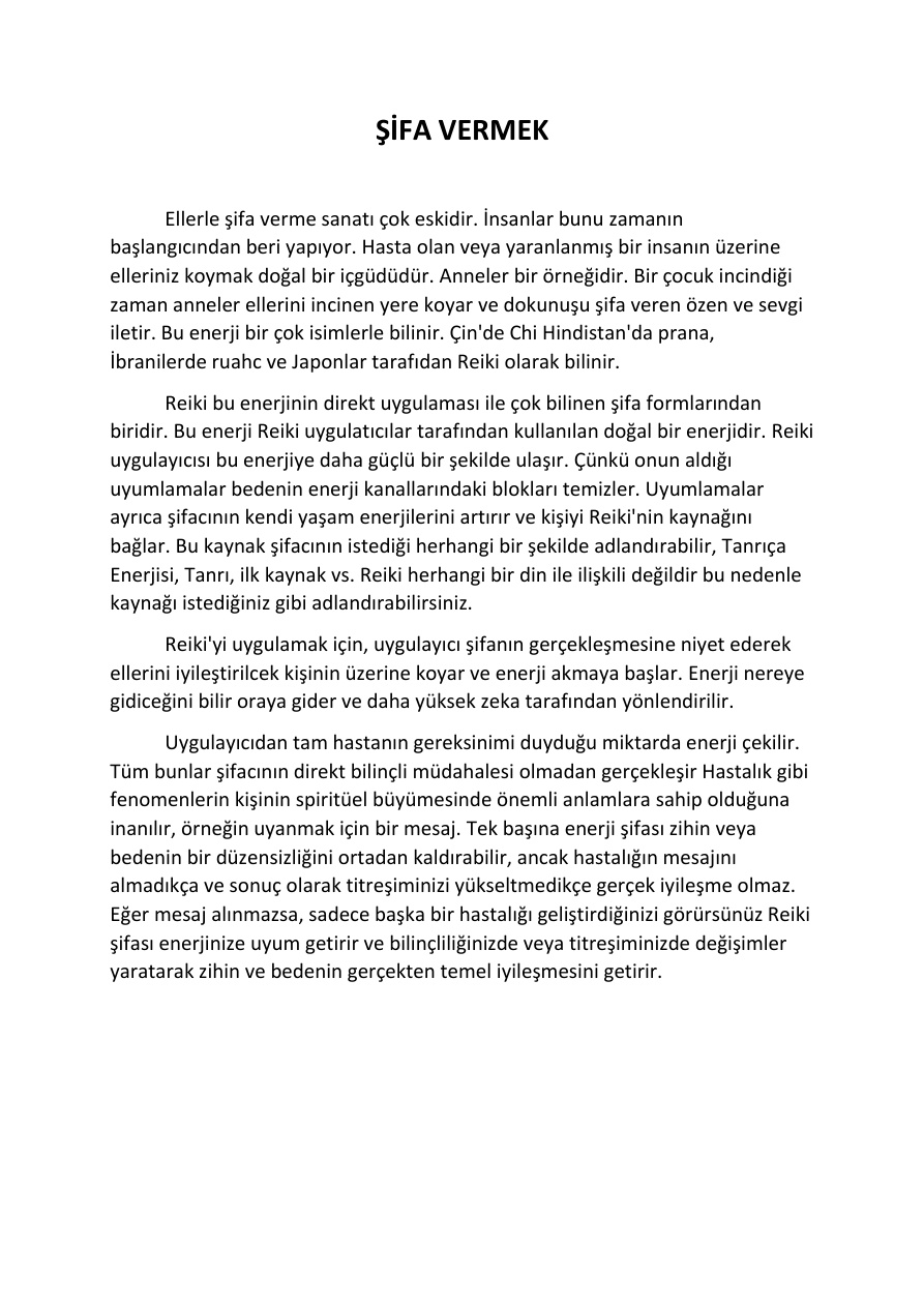 Şifa Vermek ve Reiki 1 PDF – Kolektif
