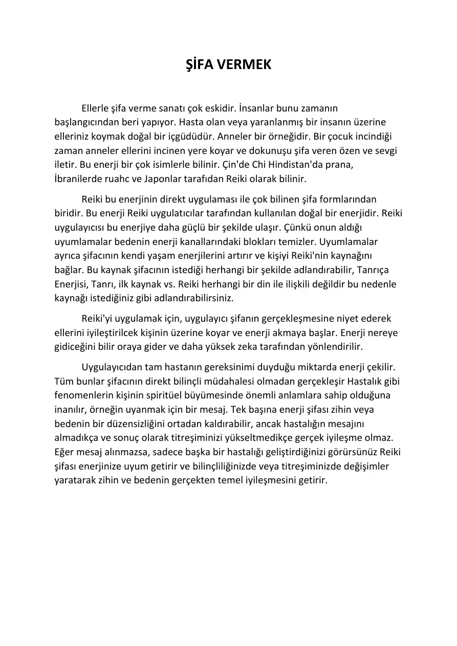 Şifa Vermek ve Reiki 1 PDF – Kolektif