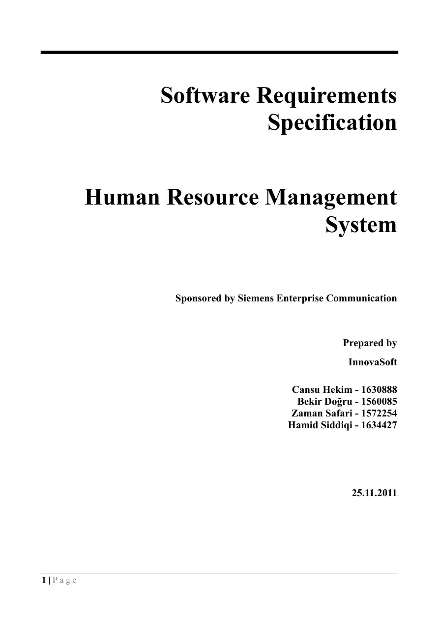 SRS for HRMS PDF – Unknown
