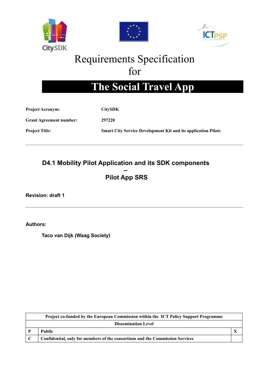 SRS for Social Travel App PDF – Unknown