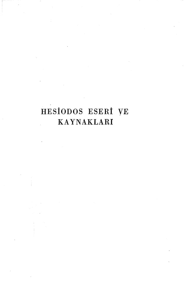 Hesiodos Eseri ve Kaynakları PDF – Sabahattin Eyüboğlu & Azra Erhat