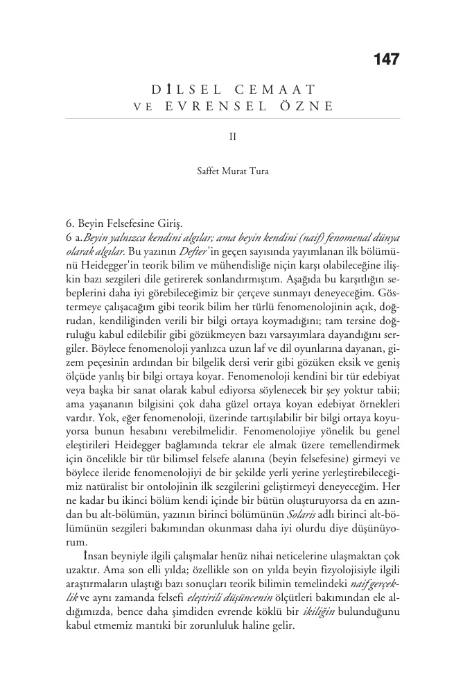 Dilsel Cemaat ve Evrensel Özne II PDF – Saffet Murat Tura