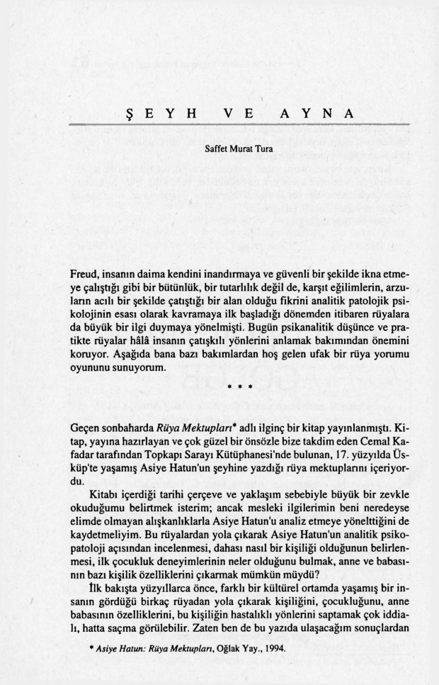 Şeyh ve Ayna PDF – Saffet Murat Tura