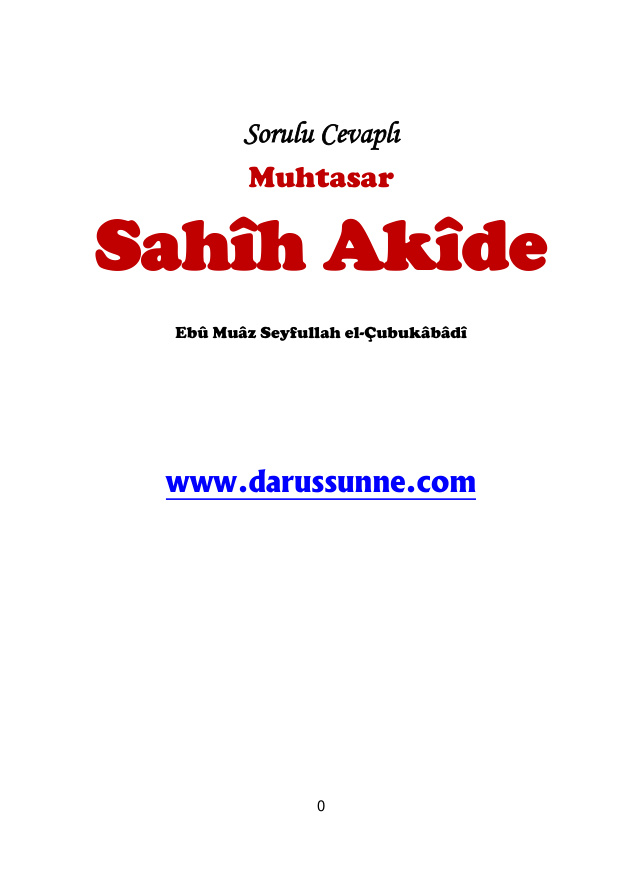 Sahih Akide PDF – Kolektif / İlahiyat