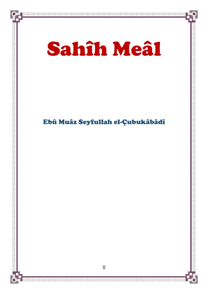 Sahih meal metin PDF – Kolektif